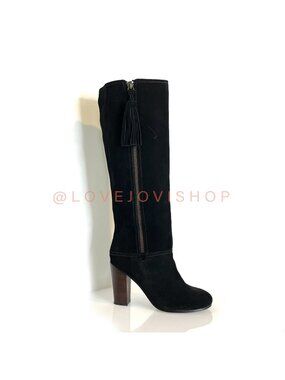 Boots | Coach Black Suede Tall | Fringe Zipper Knee High Minimalist Classic 7.5